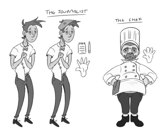 Character Design: The journalist and the chef